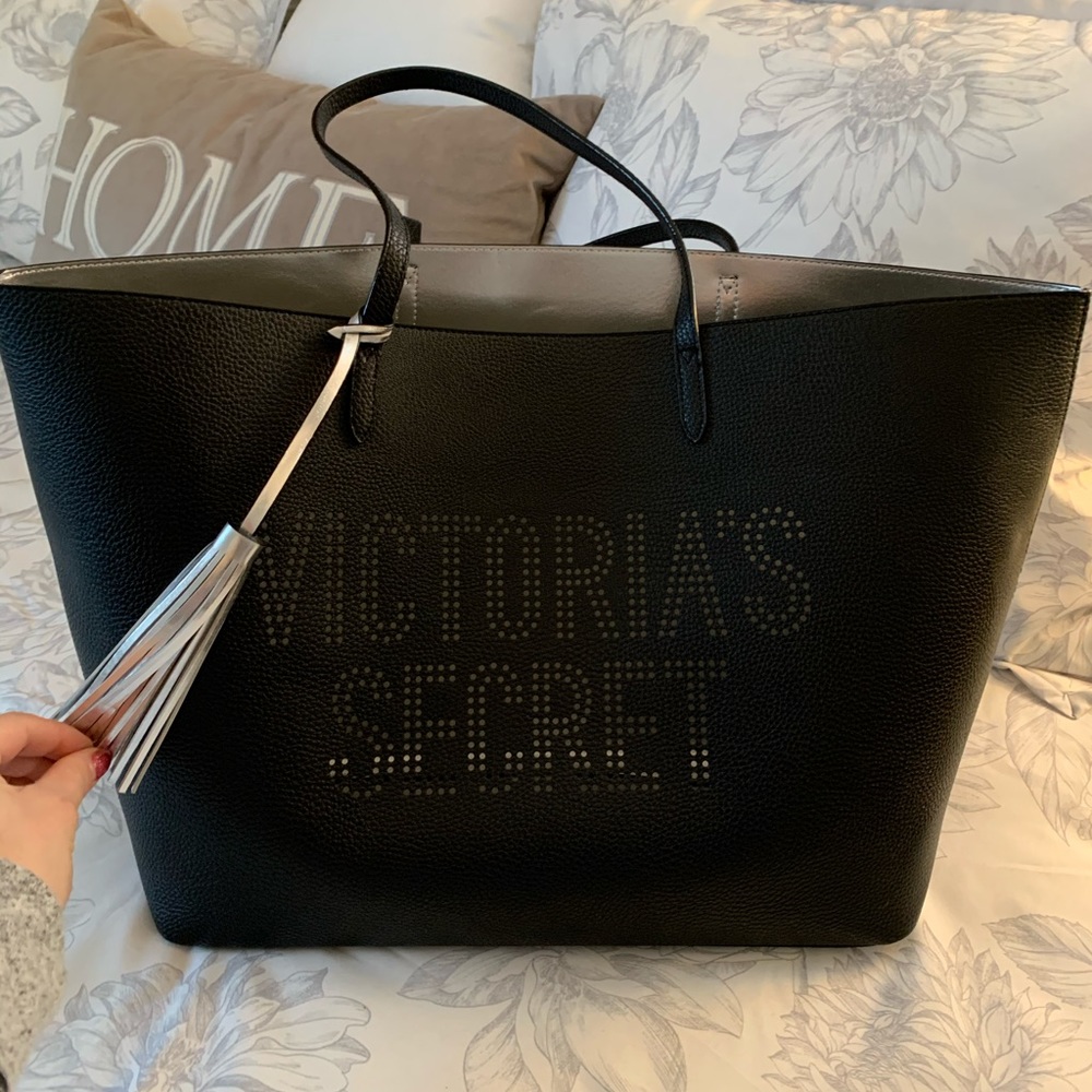 Victoria Secret Black and Silver Tote